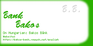 bank bakos business card