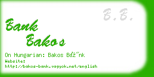 bank bakos business card